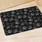 Black And White Books Pattern Print Polyester Doormat