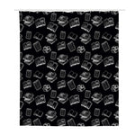 Black And White Books Pattern Print Polyester Shower Curtain