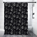 Black And White Books Pattern Print Premium Shower Curtain