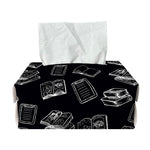 Black And White Books Pattern Print Rectangle Tissue Box Cover