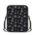 Black And White Books Pattern Print Rectangular Crossbody Bag