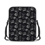 Black And White Books Pattern Print Rectangular Crossbody Bag
