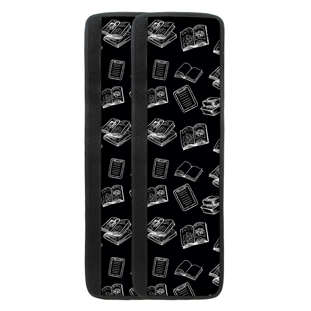 Black And White Books Pattern Print Refrigerator Handle Covers