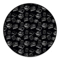 Black And White Books Pattern Print Round Floor Mat