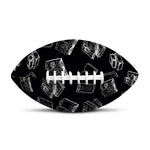Black And White Books Pattern Print Rugby Ball