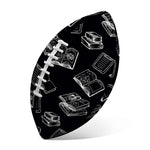 Black And White Books Pattern Print Rugby Ball
