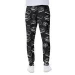 Black And White Books Pattern Print Scuba Joggers