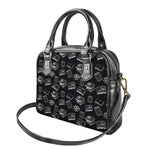 Black And White Books Pattern Print Shoulder Handbag