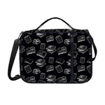 Black And White Books Pattern Print Shoulder Strap Bible Bag