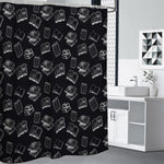 Black And White Books Pattern Print Shower Curtain