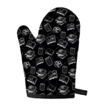 Black And White Books Pattern Print Single Oven Mitt