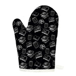 Black And White Books Pattern Print Single Oven Mitt