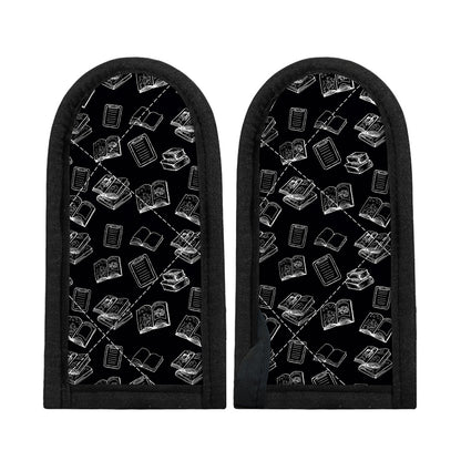 Black And White Books Pattern Print Skillet Handle Cover
