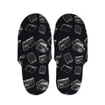 Black And White Books Pattern Print Slippers