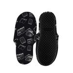 Black And White Books Pattern Print Slippers