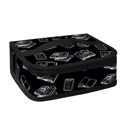 Black And White Books Pattern Print Small Lunch Bag