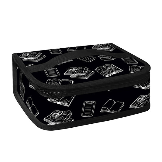 Black And White Books Pattern Print Small Lunch Bag