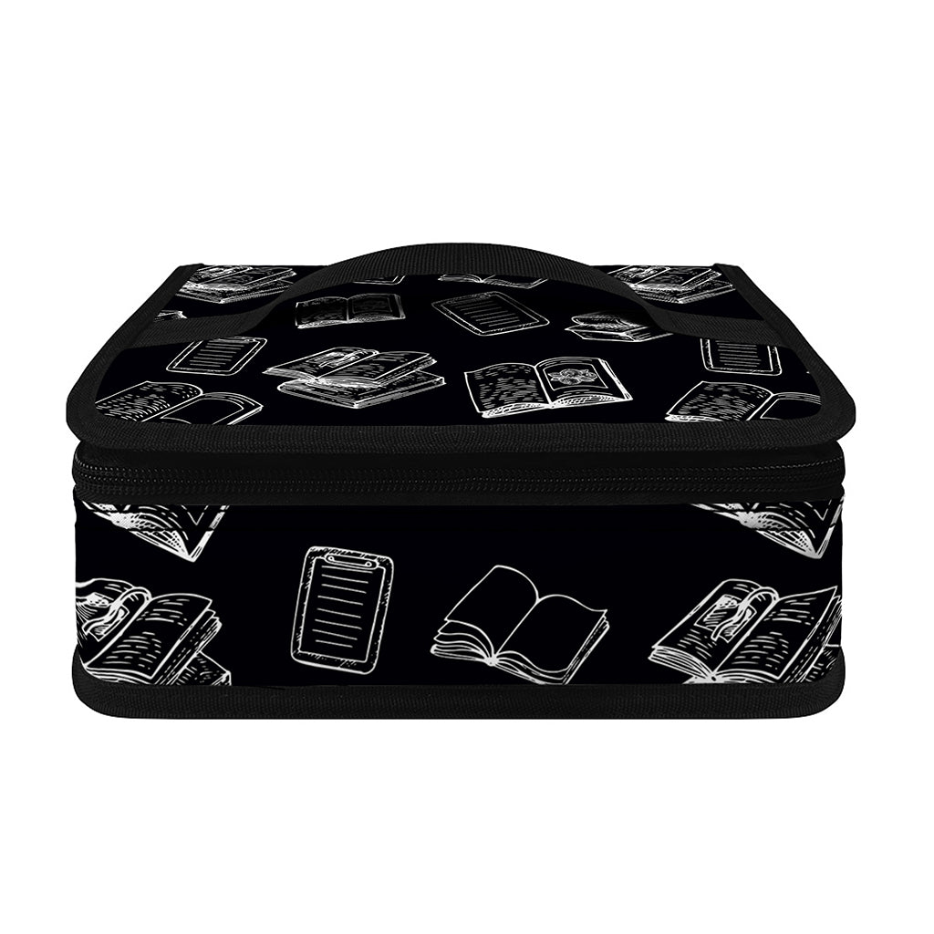 Black And White Books Pattern Print Small Lunch Bag