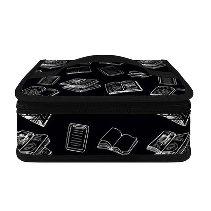 Black And White Books Pattern Print Small Lunch Bag