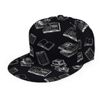 Black And White Books Pattern Print Snapback Cap