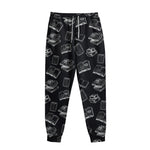 Black And White Books Pattern Print Sweatpants