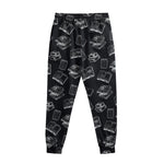 Black And White Books Pattern Print Sweatpants