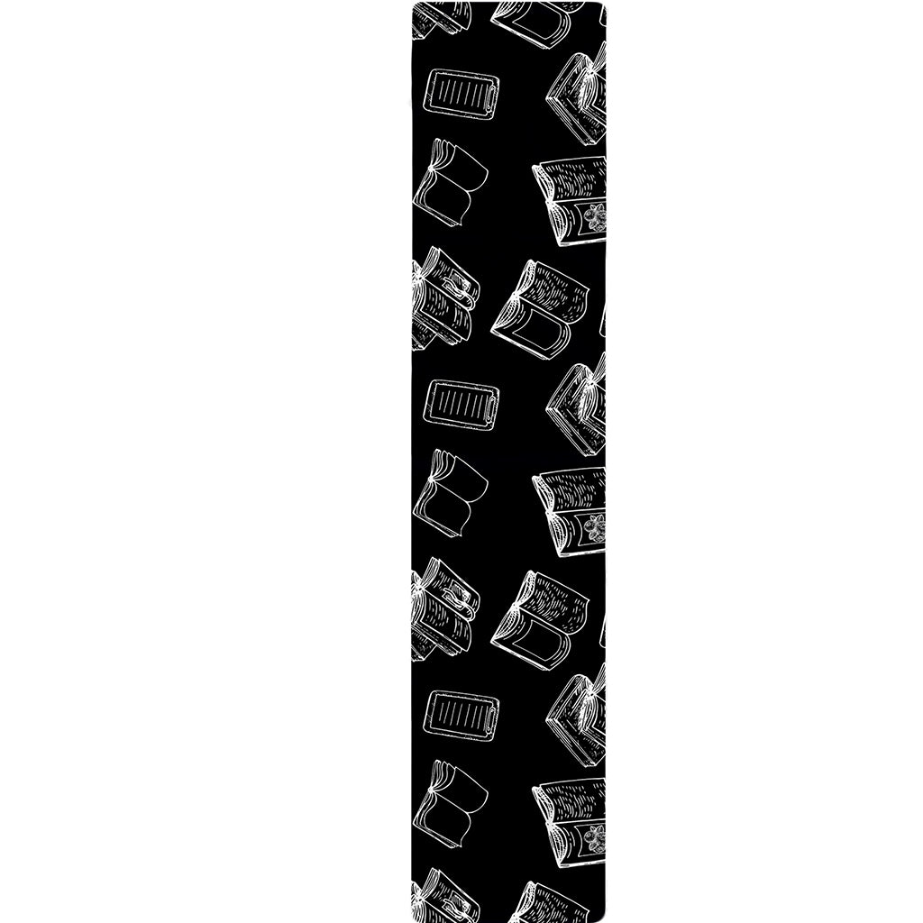 Black And White Books Pattern Print Table Runner