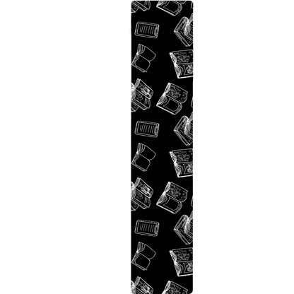 Black And White Books Pattern Print Table Runner