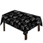 Black And White Books Pattern Print Tablecloth