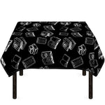 Black And White Books Pattern Print Tablecloth