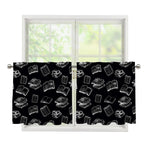 Black And White Books Pattern Print Tier Curtains