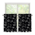 Black And White Books Pattern Print Tier Curtains