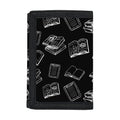 Black And White Books Pattern Print Trifold Wallet