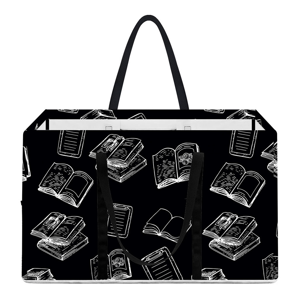 Black And White Books Pattern Print Utility Tote Bag