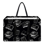 Black And White Books Pattern Print Utility Tote Bag