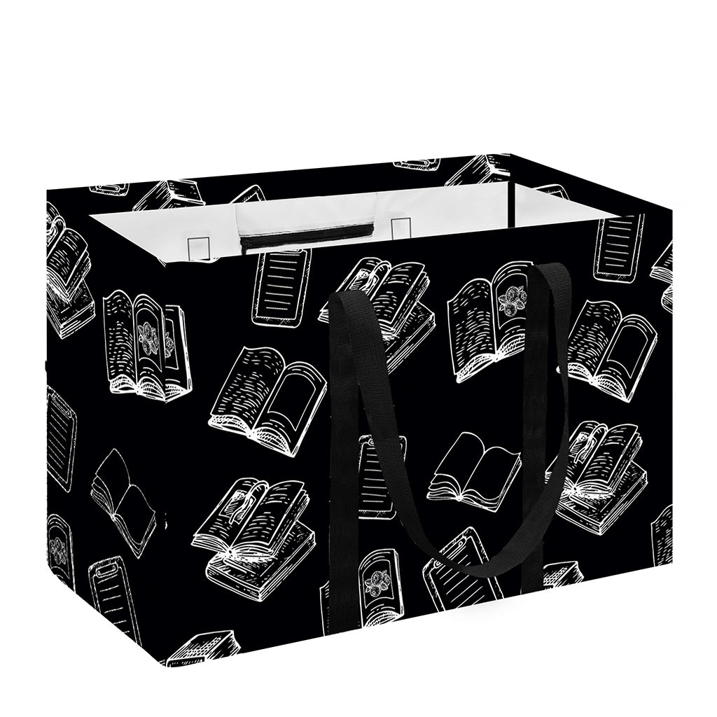 Black And White Books Pattern Print Utility Tote Bag