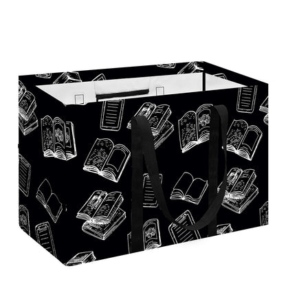 Black And White Books Pattern Print Utility Tote Bag