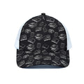 Black And White Books Pattern Print White Mesh Trucker Hat
