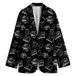 Black And White Books Pattern Print Women's Blazer