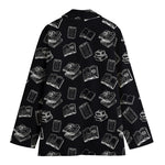 Black And White Books Pattern Print Women's Blazer