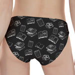 Black And White Books Pattern Print Women's Panties