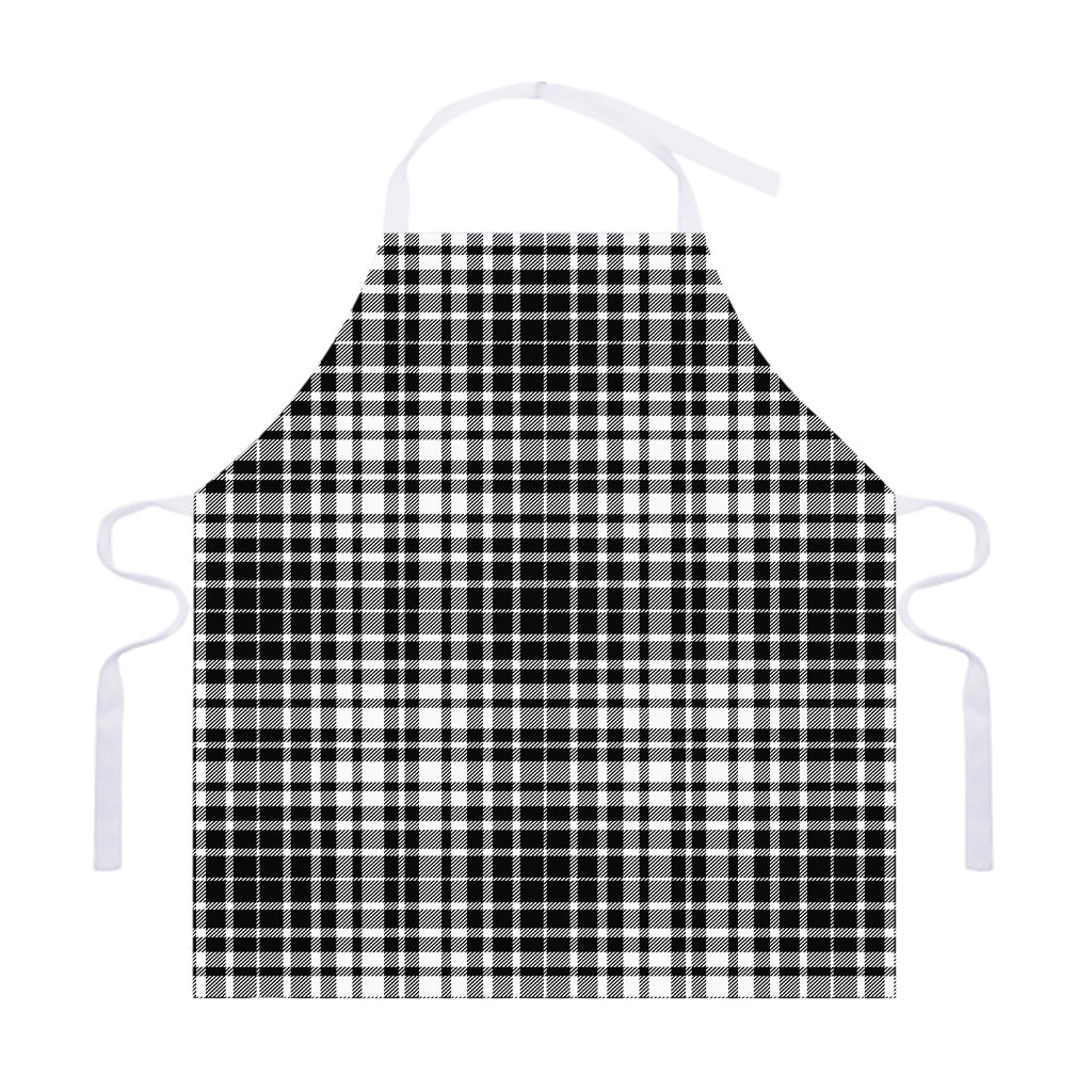Black And White Border Tartan Print Adjustable Apron