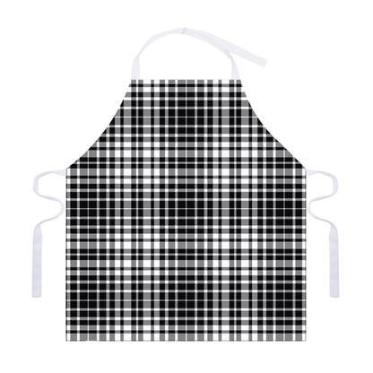 Black And White Border Tartan Print Adjustable Apron