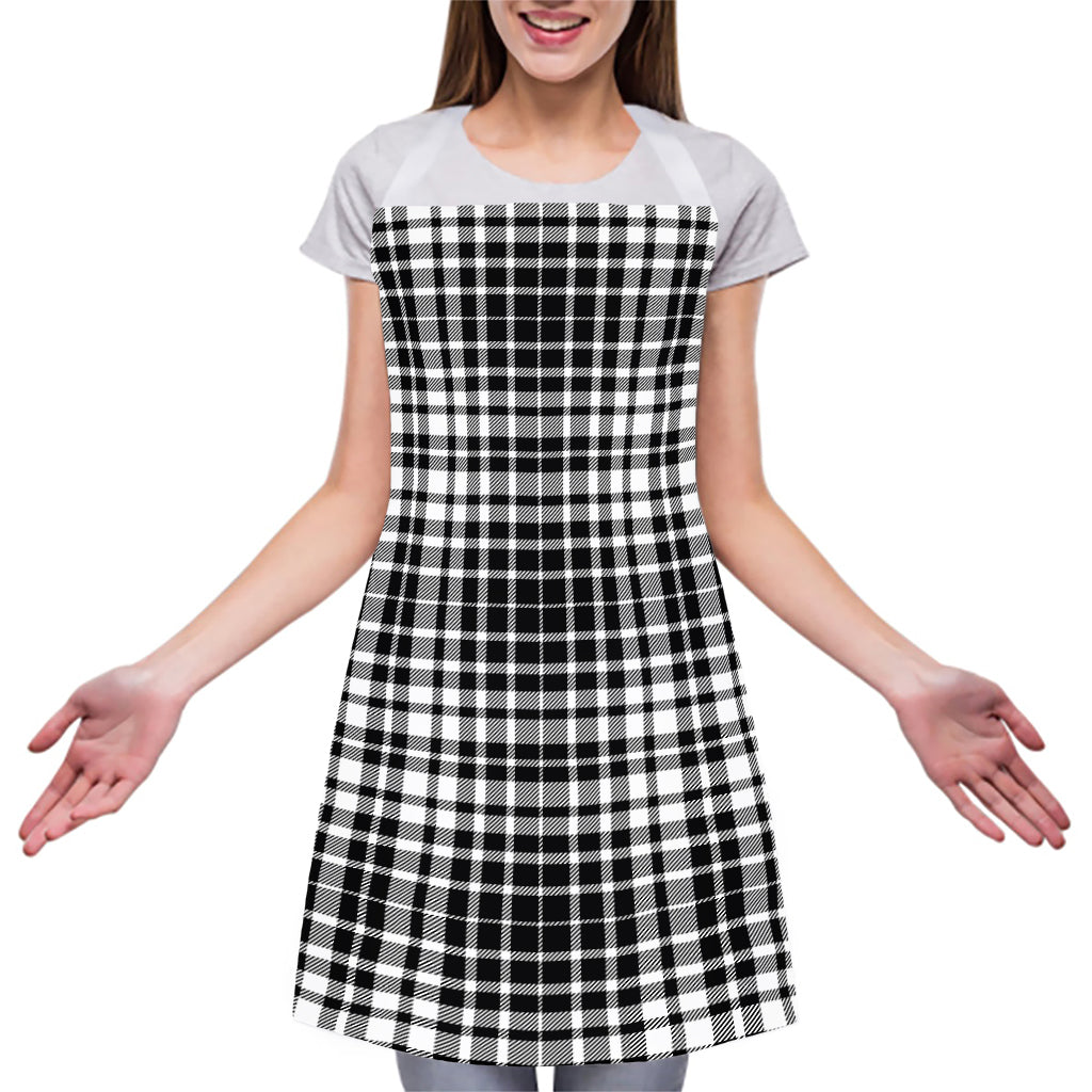 Black And White Border Tartan Print Adjustable Apron