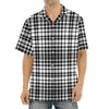 Black And White Border Tartan Print Aloha Shirt