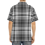 Black And White Border Tartan Print Aloha Shirt