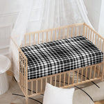 Black And White Border Tartan Print Baby Crib Sheet