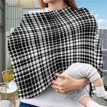 Black And White Border Tartan Print Baby Seat Cover