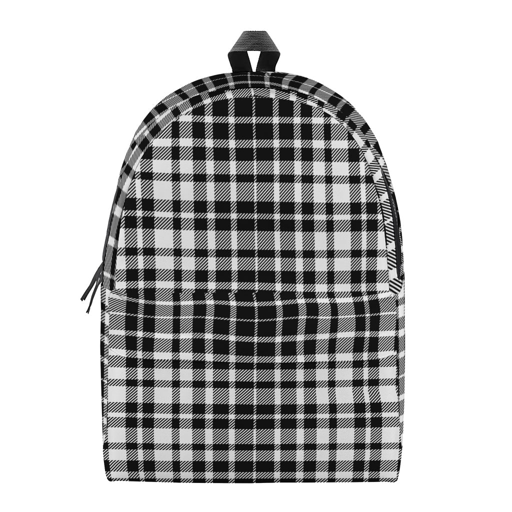 Black And White Border Tartan Print Backpack