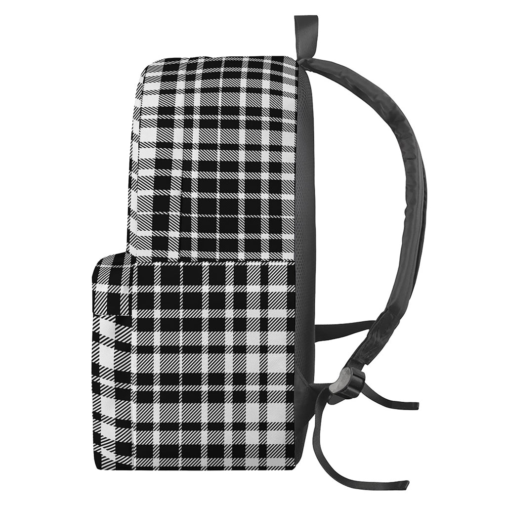 Black And White Border Tartan Print Backpack